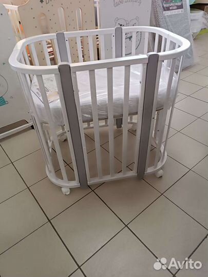 Детская кроватка овальная трансформер 5 в 1