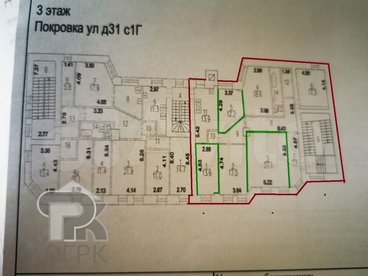 Комната 27,1 м² в 6-к., 3/5 эт.