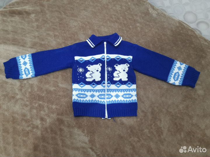 Теплая кофта для мальчика 92-98