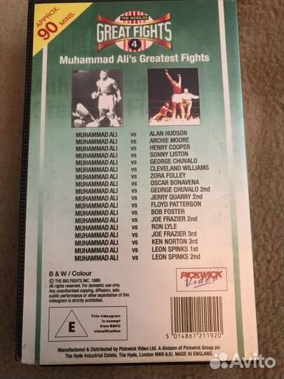 Видеокассета бои Мухаммед Али Muhammad Ali