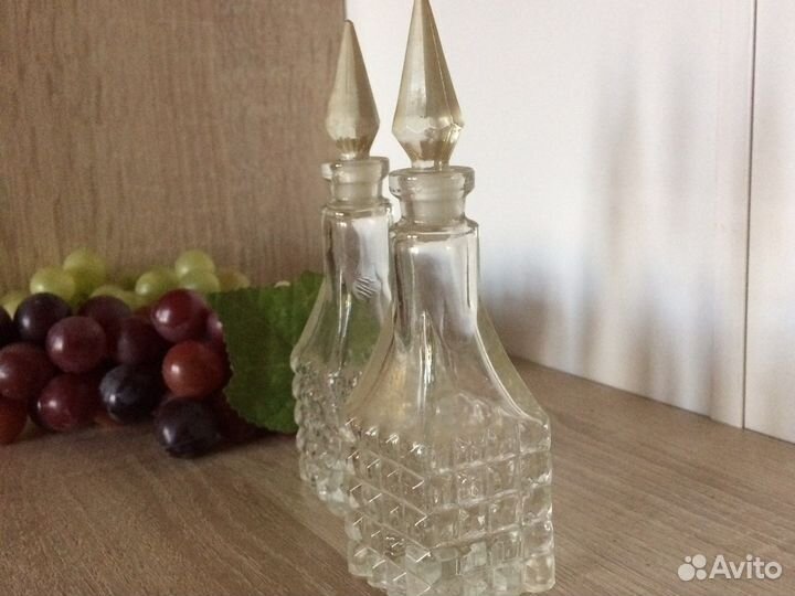 Графин бутылочки СССР хоусталь 15см высотой