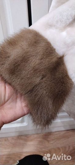 Полушубок стриженный мутон с норкой