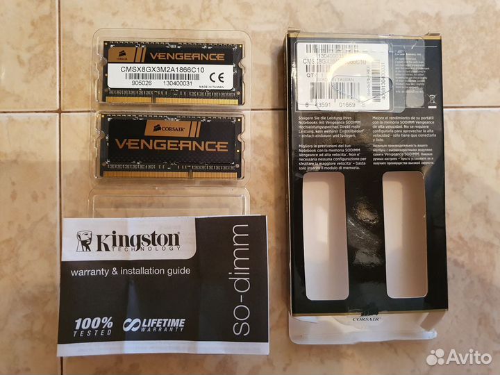 Игровая память ноутбука ddr3l sodimm Corsair 16 Gb