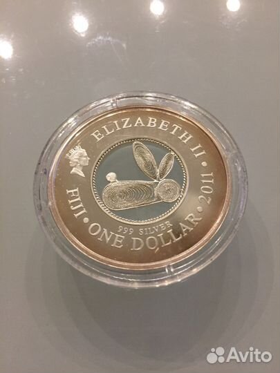 Фиджи 1 доллар 2011 Год кролика. Серебро