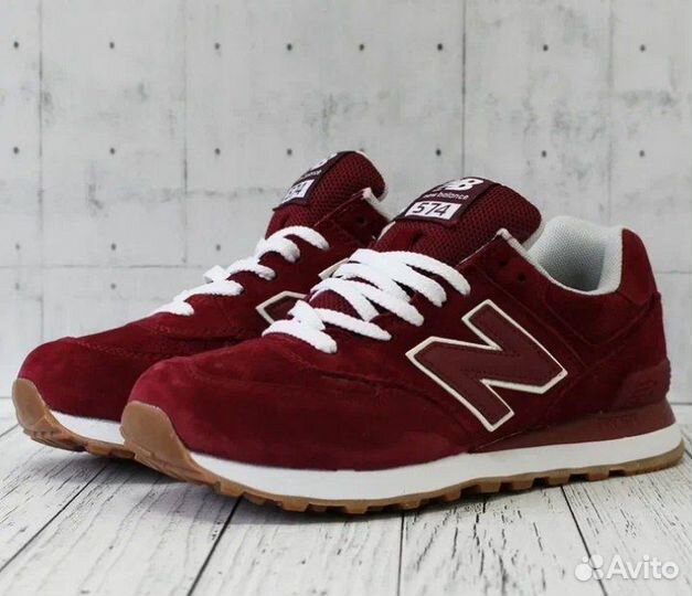 New balance 574 Бордовые