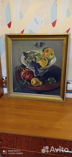Картина маслом на холсте натюрморт с автографом