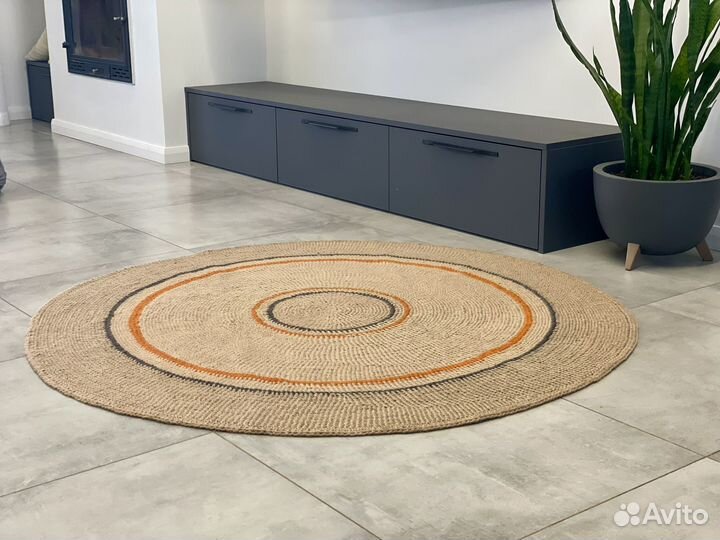 Ковер из джута круглый