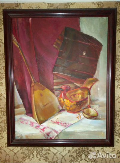 Старинная картина, холст, масло