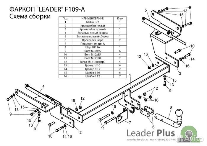 Фаркоп для Ford Focus 2 (универсал)