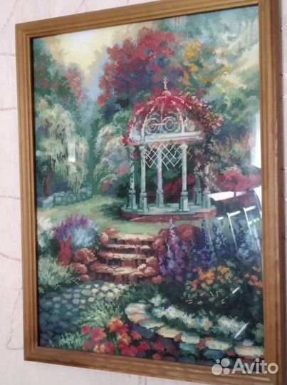 Картина ручной работы, вышивка, разм.40х30