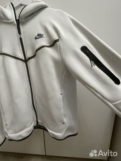 Зип худи nike tech fleece мужская белый цвет
