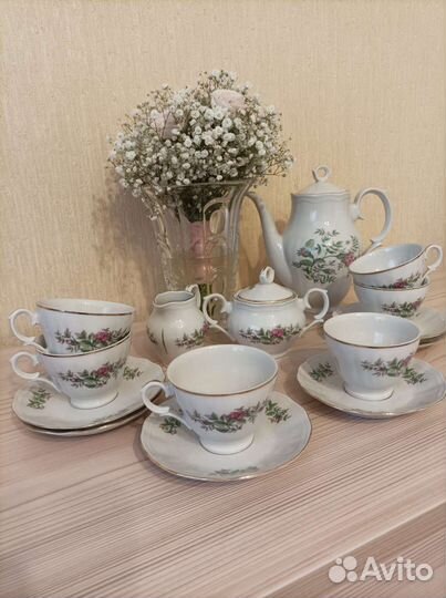 Фарфоровый кофейный сервиз на 6 персон. Польша