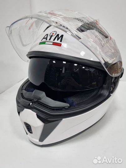 Мотошлем AiM JK320 White Glossy, M