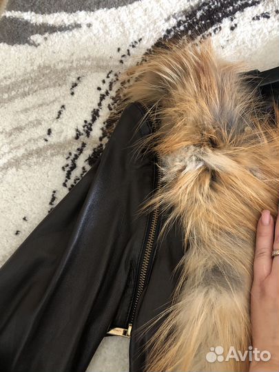 Куртка кожаная с лисой