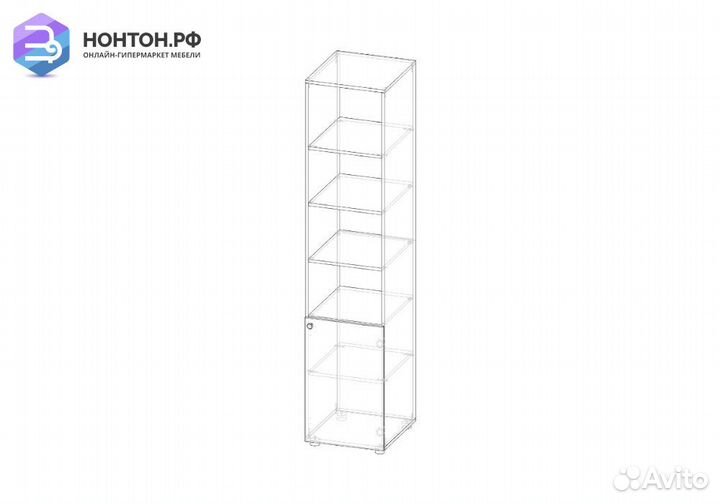 Стеллаж Мийа-3А ясень шимо светлый / белая шагрень