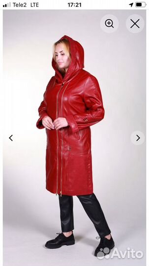 Кожаный плащ женский новый