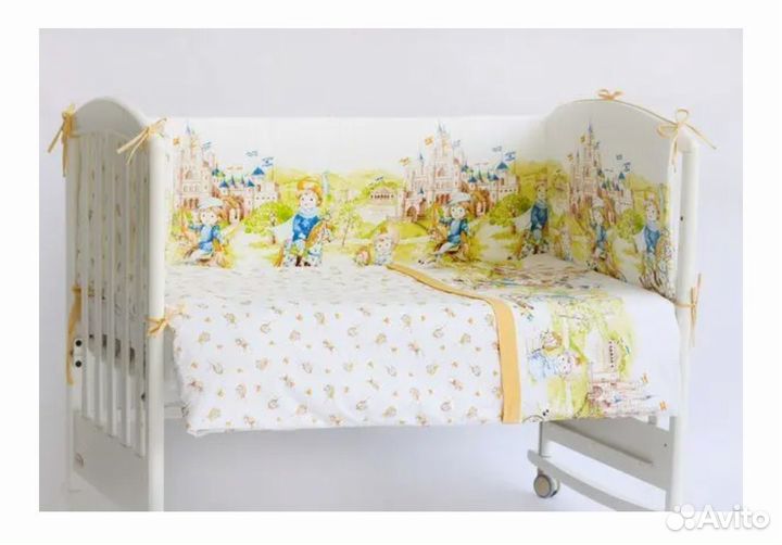 Бортики в кроватку 2 комплекта и косичка