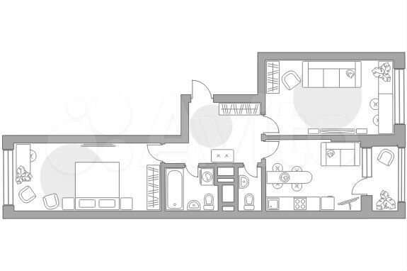 2-к. квартира, 63,7 м², 13/18 эт.
