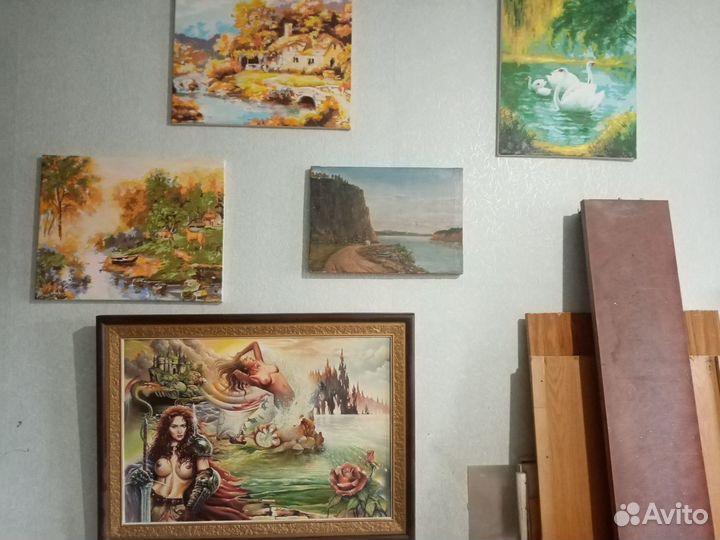 Картина маслом этюд, пейзаж