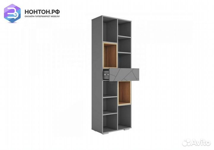 Стеллаж Гранж серый шифер / дуб крафт золотой / ма