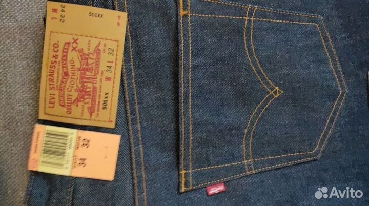Джинсы levis 501 р.34/32 Shrink-To-Fit 2000г