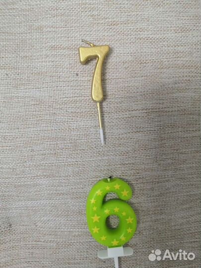 Шар фольгированный цифра 7 и свеча