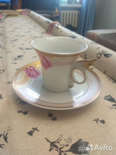 Чашка с блюдцем фарфор