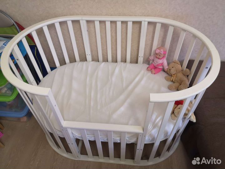 Детская кроватка трансформер круглая