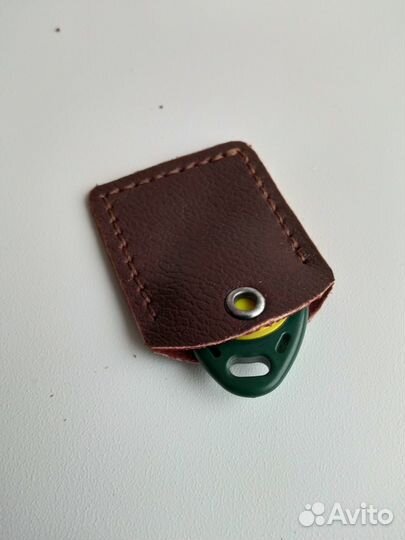 Брелок для ключей из натуральной кожи, с чехлом дл