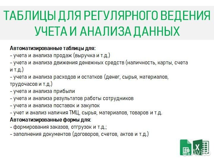 Помощь в работе с Excel, Google таблицы