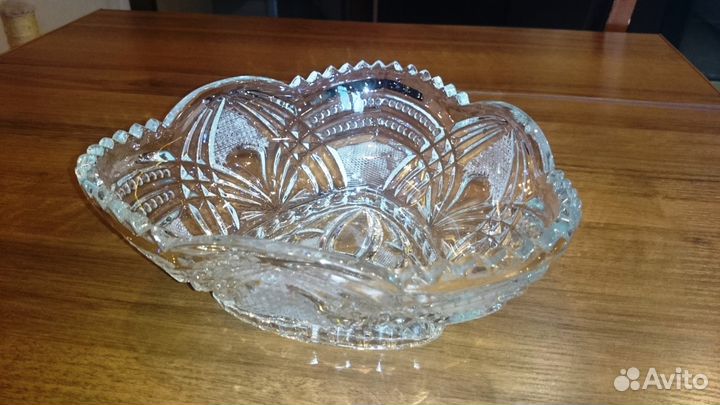 Ваза для фруктов, салатов. Чешский хрусталь