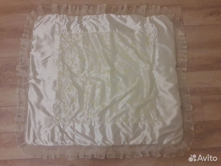 Конверт-одеялко+расшитый уголок-пеленка+бант декор