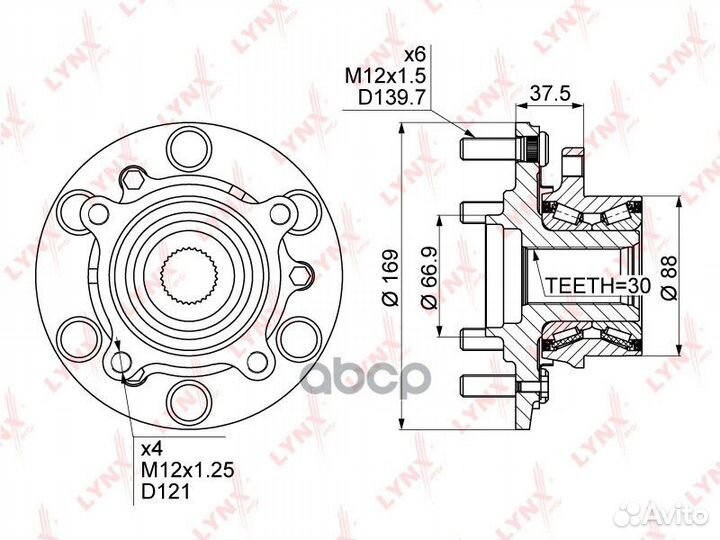 WH-1126 Ступица lynxauto WH-1126 lynxauto