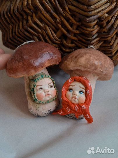 Ватные игрушки, грибочки детки