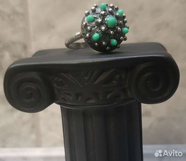 Кольцо&серьги, серебро 925, с бирюзой