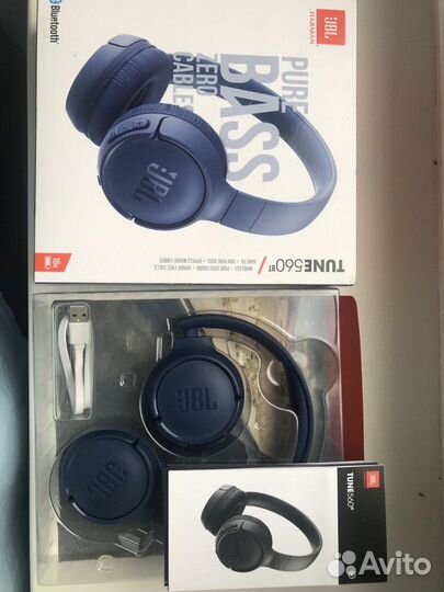 Беспроводные наушники JBL tune 560bt синии