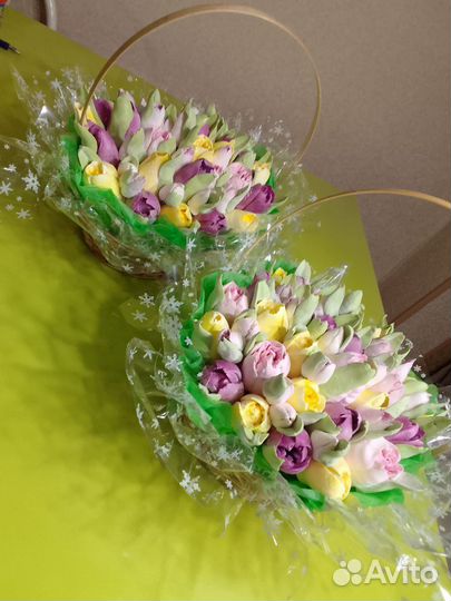 Тюльпаны. Цветы из зефира