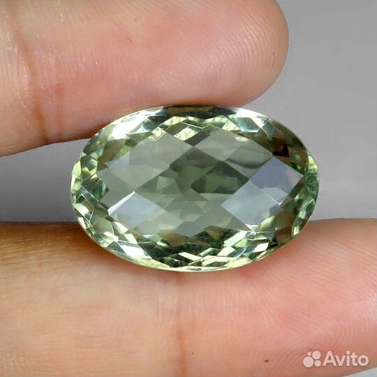 Зеленый природный бразильский аметист овал 19x13