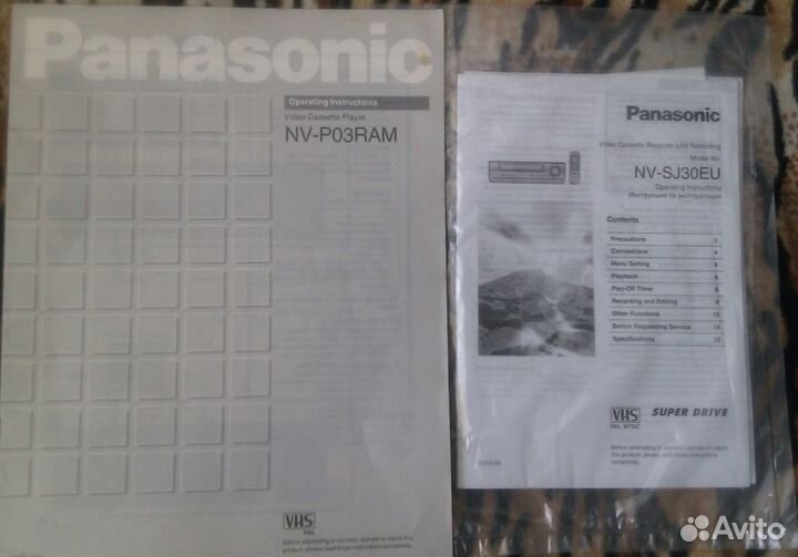 Мануалы Panasonic NV-SJ30EU и NV-P03RAM