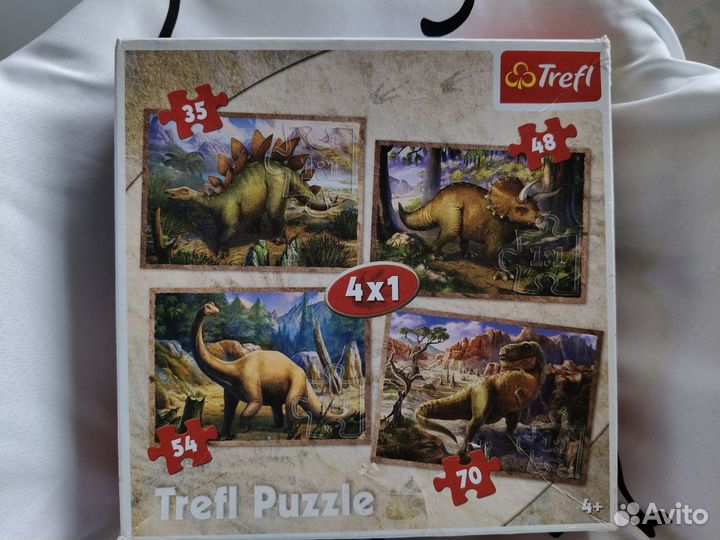 Паззлы Trefl динозавры 4 в 1