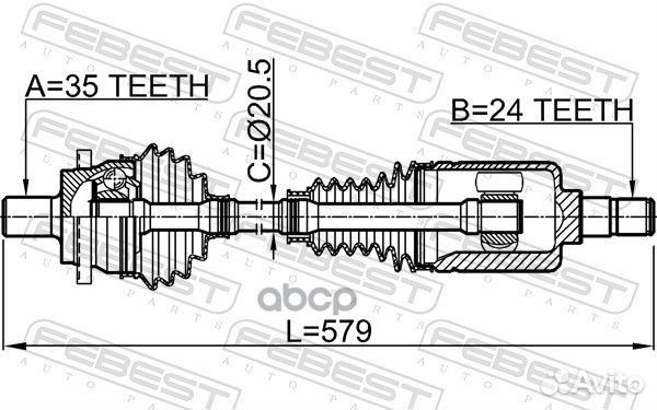 Привод передний правый 1614211RH Febest