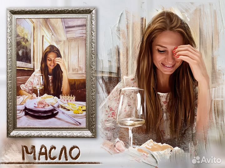 Авторский портрет по фото на холсте на заказ