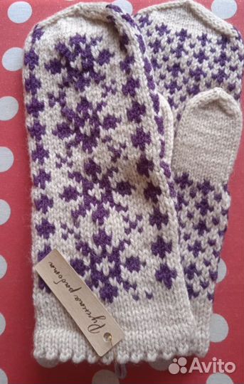Варежки вязаные ручной работы