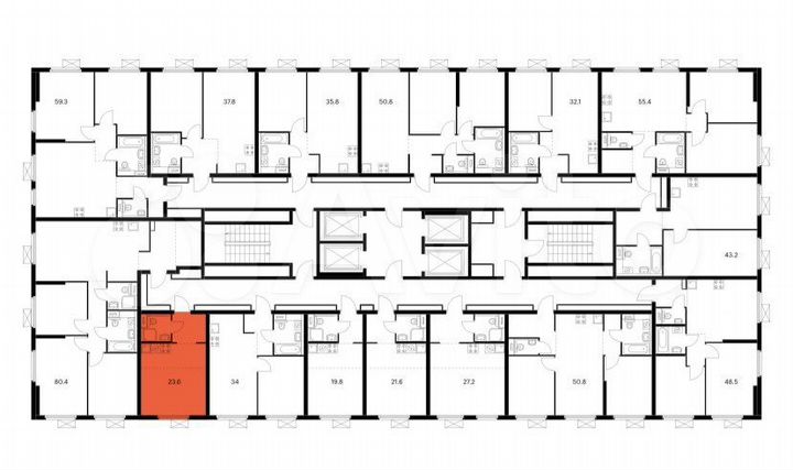 Квартира-студия, 23,6 м², 2/33 эт.