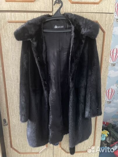 Шуба норковая с капюшоном