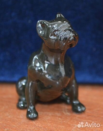 Фарфоровая статуэтка - французский бульдог. (черны