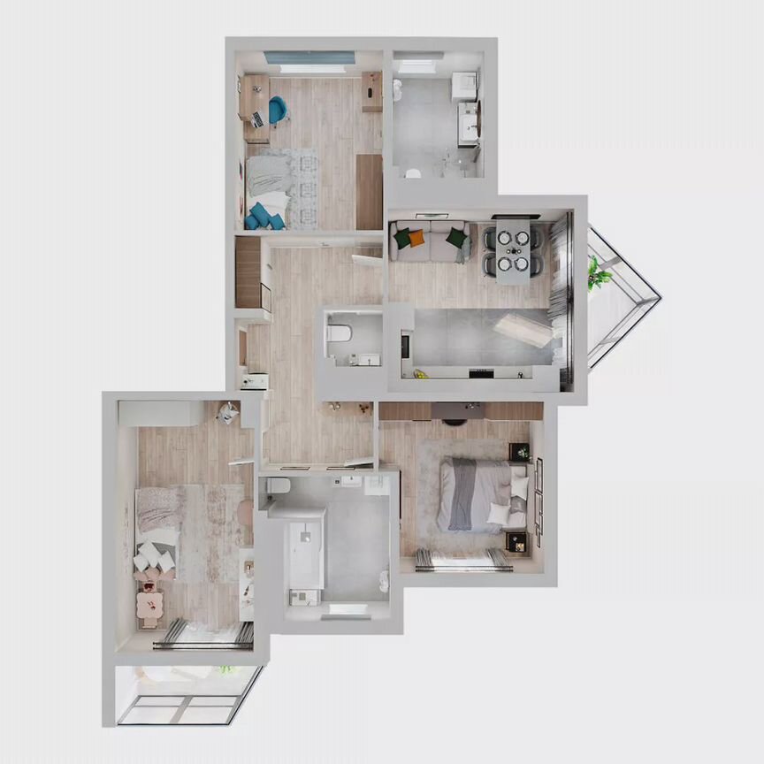 3-к. квартира, 84 м², 5/19 эт.