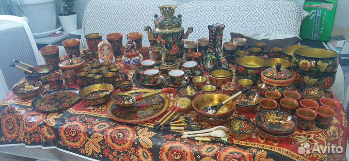 Хохлома, русская народная посуда, фотосессия