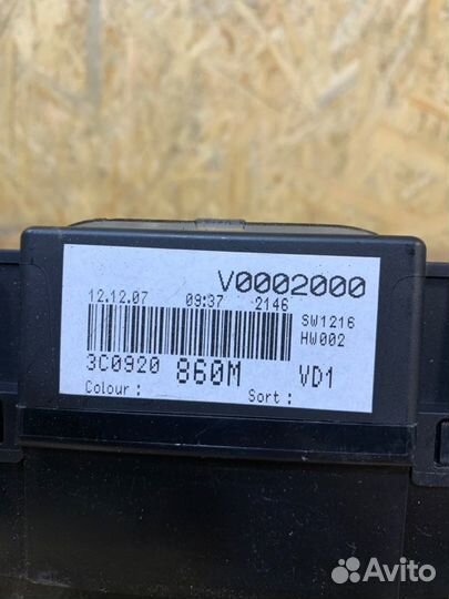 Панель приборов Volkswagen Passat B6 2005-2010