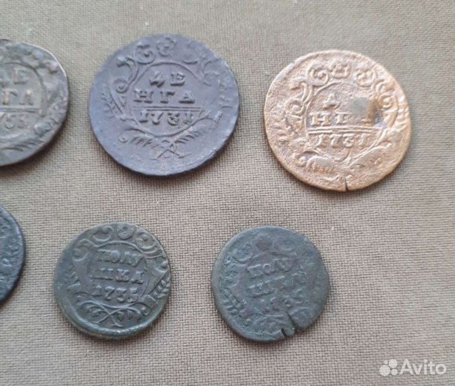 Полушка, денга 18в